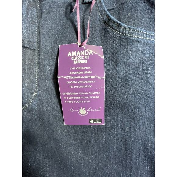 Gloria Vanderbilt Amanda Jeans Womens Size 14 Classic Tapered‎ Leg NWT - Picture 7 of 9